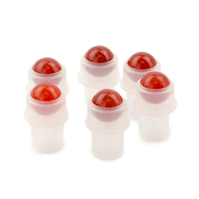 10x Embout Roll-on Pierre Précieuse pour Flacon 5ml - Jaspe Rouge