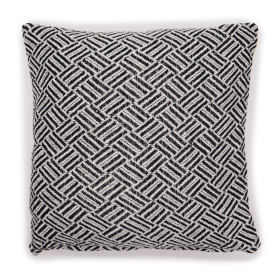 2x Housse de Coussin Classique - Croisillons Noir - 40x40cm