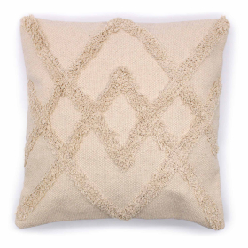 2x Housse de Coussin Classique - Croisillons Crème - 45x45cm