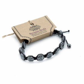 3x Bracelets Shamballa Hématite Magnétique - Têtes de Mort Hexagones