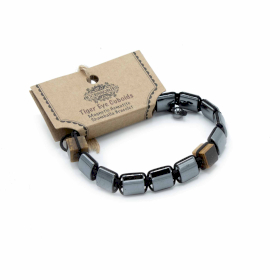 3x Bracelets Shamballa Hématite Magnétique - Cuboïdes Oeil de Tigre