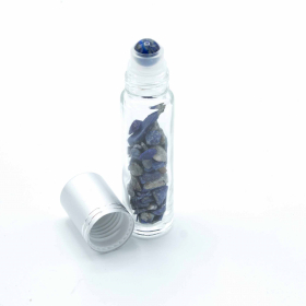 10x Flacon Roll-on Huile Essentielle & Pierres Précieuses - Sodalite - Bouchon Argenté