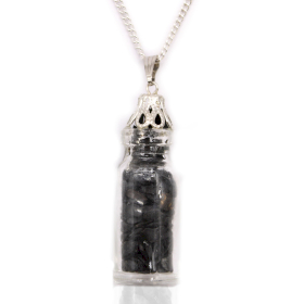 Collier de Pierres Précieuses en Bouteille - Onyx Noir