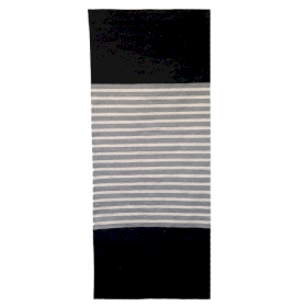 Tapis Indien en Coton - 70x170cm - Noir / Gris