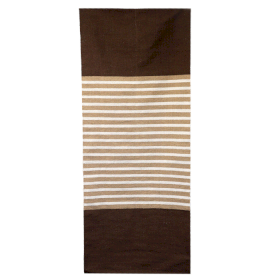 Tapis Indien en Coton - 70x170cm - Marron Foncé / Beige