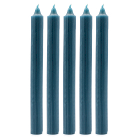100x Bougies de Table  de couleur unie en vrac - Bleu canard rustique - Paquet de 100