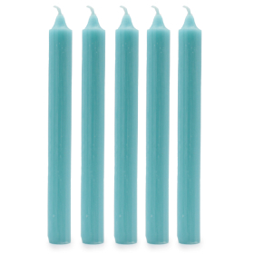100x Bougies de Table de couleur unie en vrac - Bleu rustique - Paquet de 100