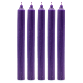 100x Bougies de Table de couleur unie en vrac - Violet rustique - Paquet de 100