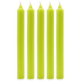 100x Bougies de Table de couleur unie en vrac - Vert citron rustique - Paquet de 100