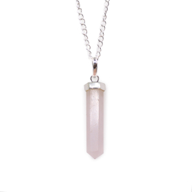 Pendentif pointe classique en pierres précieuses - Quartz rose