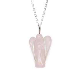 Pendentif Ange Gardien Pierre Précieuse - Quartz Rose