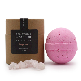 4x Bombe de Bain avec Bracelet en Pierres Précieuses - Quartz Rose