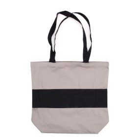 Sac en Coton Bicolore - 38x42x12cm - Gris & Noir - 10oz