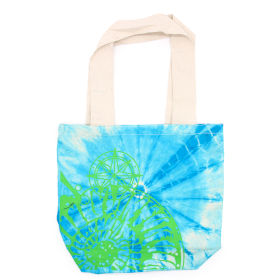 Sac en Coton Tye-Dye (6oz) - 38x42x12cm - Coquillage - Bleu/Vert - Anse Verte