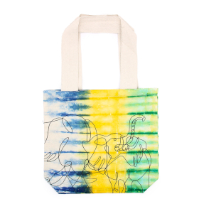 Sac en Coton Tye-Dye (6oz) - 38x42x12cm - Éléphants - Multi - Anse Naturelle