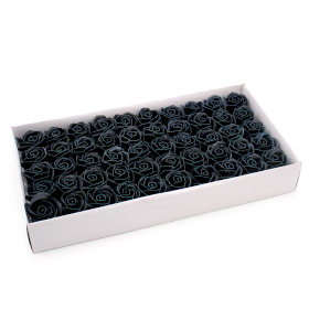 50x Fleurs de Savon Artisanales - Rose Moyenne - Noir avec Bord blanc