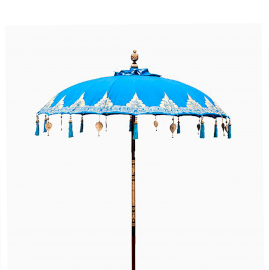 Parasol Bali - Coton - Décor Turquoise - 2m