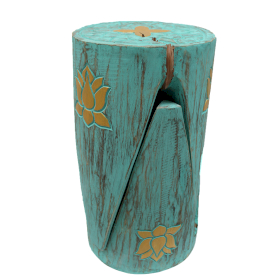 Ensemble de 2 Tables/Tabourets emboîtables - Lrg Turquoise-Endommagé