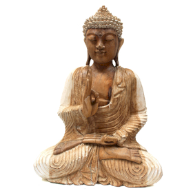 Statue de Bouddha Blanchi - 40cm Enseignement Transmission-Endommagée