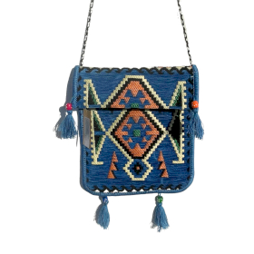 Sac de Festival Kilim - Bleu ciel