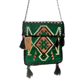 Sac de Festival Kilim - Vert émeraude