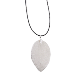 Collier - Feuille  Goutte - Argenté