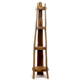 Meuble d\'angle en Teck Naturel 4 étagères - 135cm de hauteur