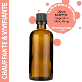 10x Huile de Massage Chauffante et Vivifiante - 100 ml - Marque Blanche