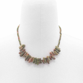 Collier de Pierres Précieuses - Unakite