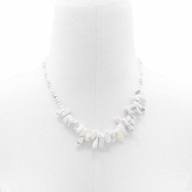 Collier de Pierres Précieuses - Jaspe Blanc