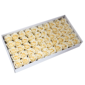 50x Roses de Savon  pour Bouquet- Medium/Ivoire