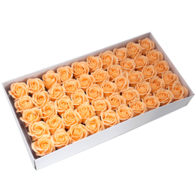 50x Roses de Savon  pour Bouquet -Medium/Pêche