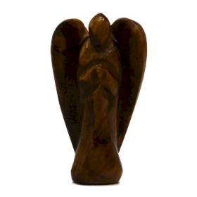 Ange en Pierre Précieuse Sculptée à la Main - Œil de Tigre