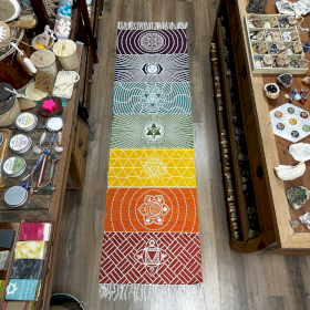 Tapis de Yoga 100% Coton - 60x200cm - 7 Chakras