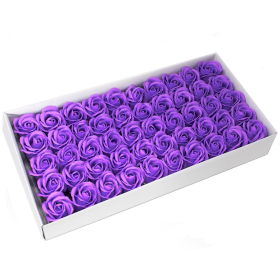 50x Roses de Savon  pour Bouquet- M/Améthyste
