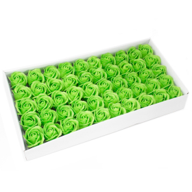50x Roses de Savon  pour Bouquet- Medium/Vert