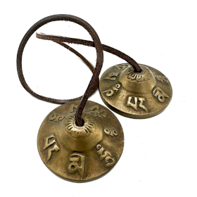 Tingsha Tibétain - Symboles Porte-bonheur - approx 6cm