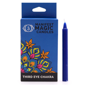 3x Bougies Magiques Manifestes (pack de 12) - Bleu Foncé - Chakra du Troisième Oeil