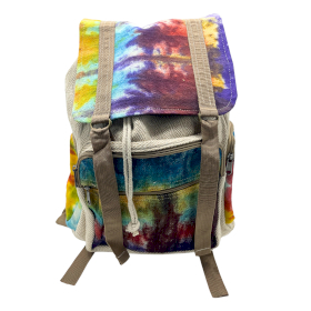 Grand Sac à Dos Carré en Chanvre Tie and dye