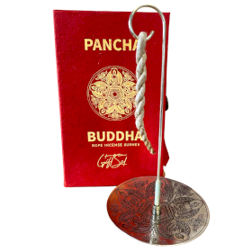 Set d\'Encens en Corde & Porte-Encens en Métal Argenté - Pancha Bouddha