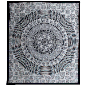 Couvre-lit Double en Coton et/ou Suspension Murale - Elephant Mandala