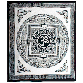 Couvre-lit Double en Coton et/ou Suspension Murale - Mono - OM Mandala