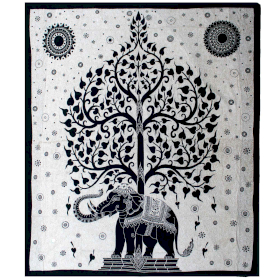 Couvre-lit Double en Coton et/ou Suspension Murale - Mono - L\'Arbre à Eléphants