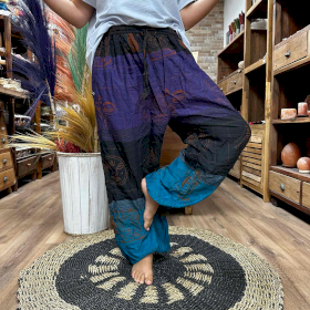 Pantalon de Yoga & Festival  - Taille Haute  Imprimés Himalaya - Violet