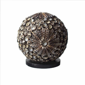 Lampe Coquillage Boho - Globe Torsadé Chocolat - 15cm