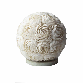 Lampe Coquillage Boho -  Globe Rose - 20cm