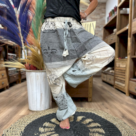 Pantalon de Yoga & Festival - Taille Haute Imprimés Himalaya - Gris