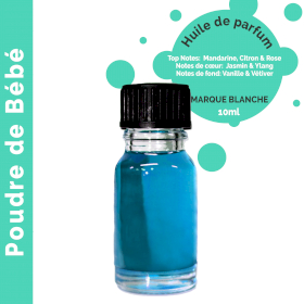 10x Poudre pour Bébé - Huile parfumée 10 ml - sans étiquette