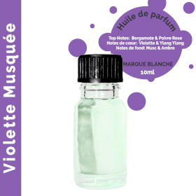 10x Violette Musquée - Huile parfumée 10 ml - sans étiquette