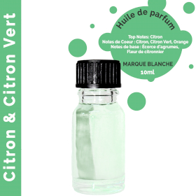 10x Citron et Citron Vert - Huile parfumée 10 ml - sans étiquette